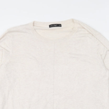 F&F Womens Ivory Round Neck Polka Dot Viscose Pullover Jumper Size 14