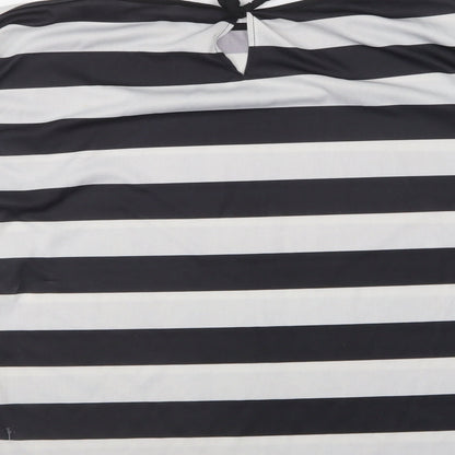 Preworn Mens Black Striped Polyester T-Shirt One Size Round Neck - Thief Fancy Dress