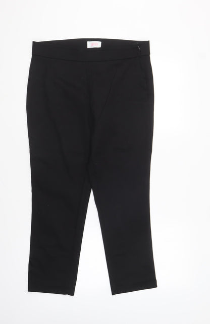 Womens UK Size 12 Savida Regular Fit Capri Black Trousers