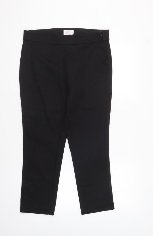 Womens UK Size 12 Savida Regular Fit Capri Black Trousers