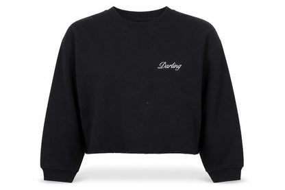 Topshop Womens Black Cotton Pullover Sweatshirt Size S Pullover - Darling