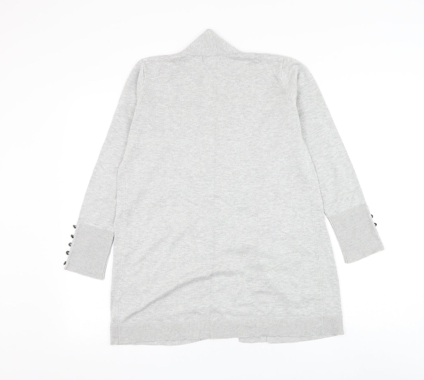 Primark Womens Grey V-Neck Viscose Cardigan Jumper Size 6