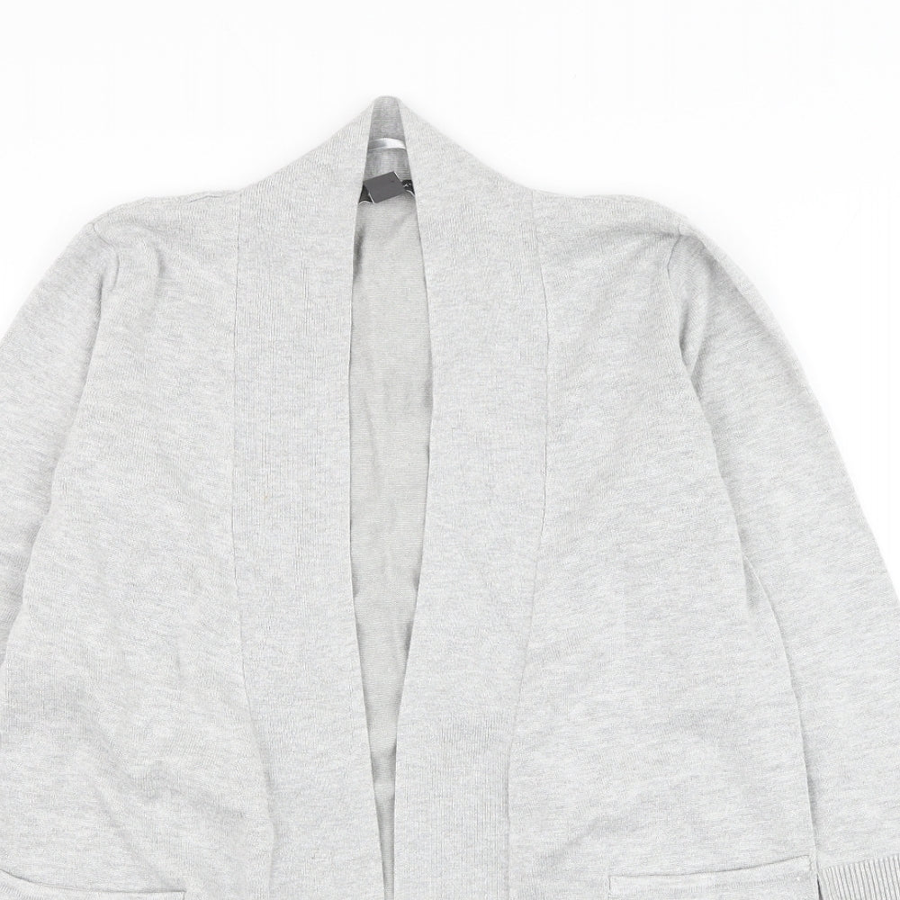 Primark Womens Grey V-Neck Viscose Cardigan Jumper Size 6