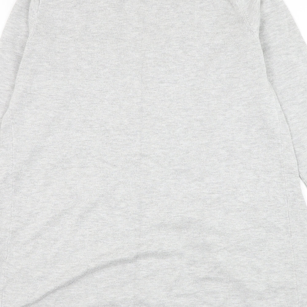 Primark Womens Grey V-Neck Viscose Cardigan Jumper Size 6