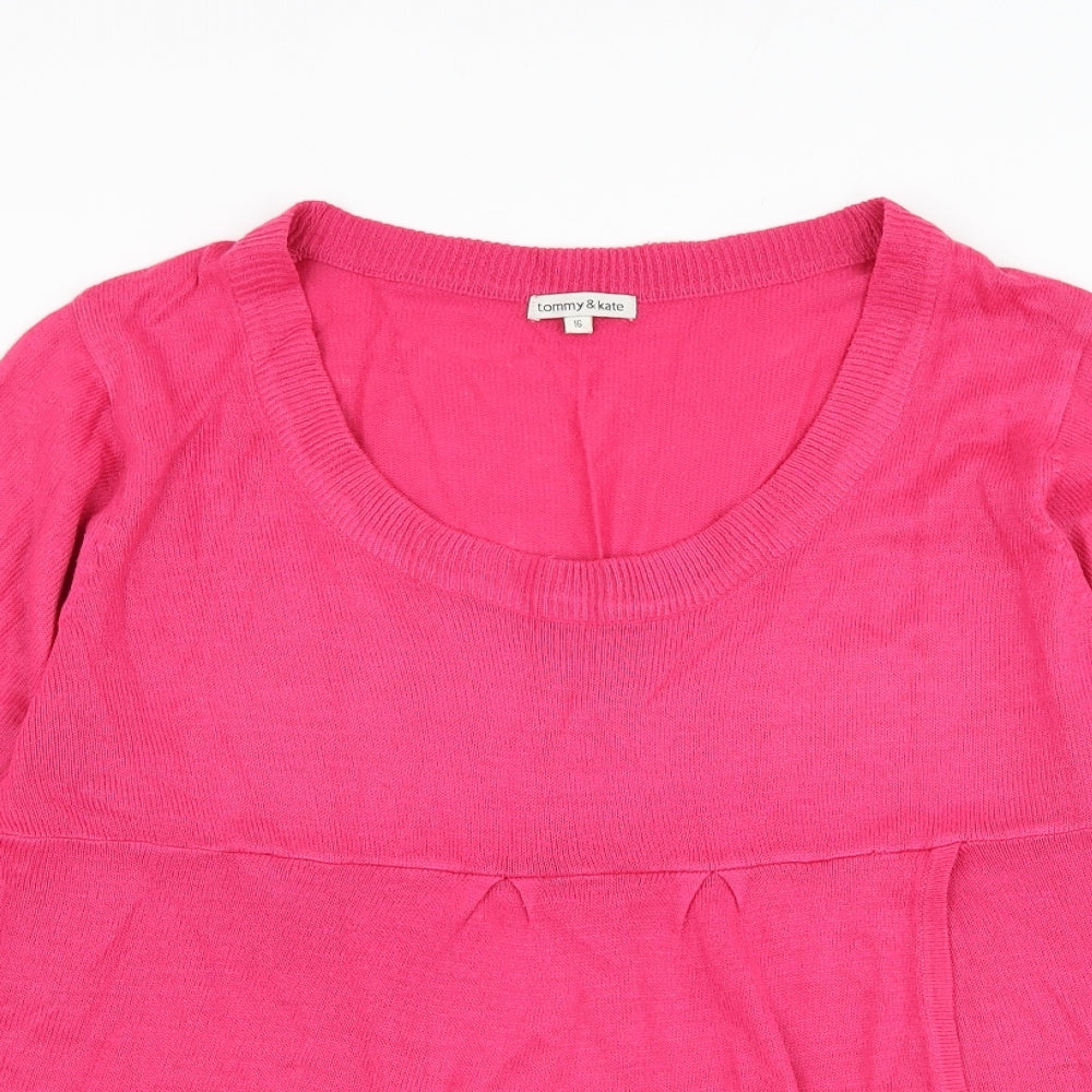 Womens UK Size 16 Tommy & Kate Pink Pullover Jumper