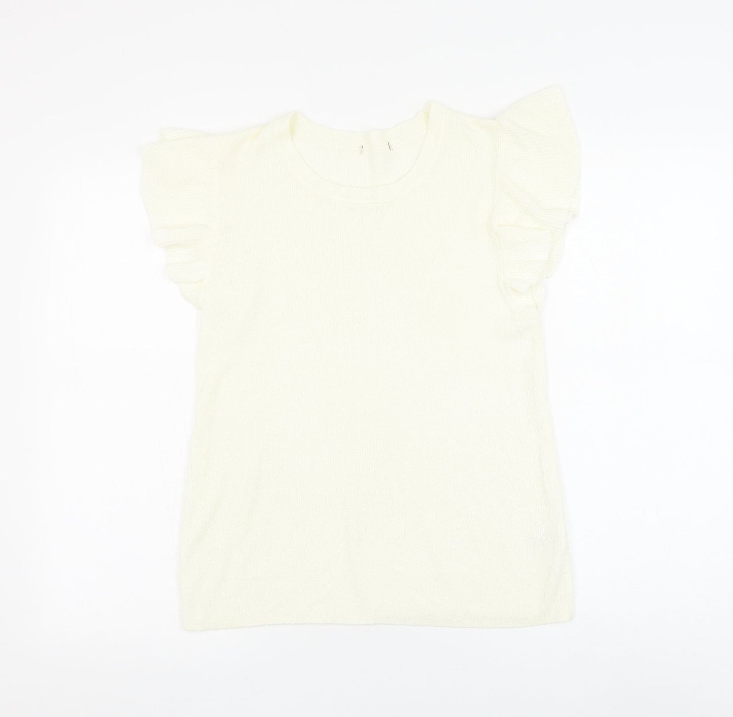 TU Womens Ivory Round Neck Acrylic Pullover Jumper Size 12