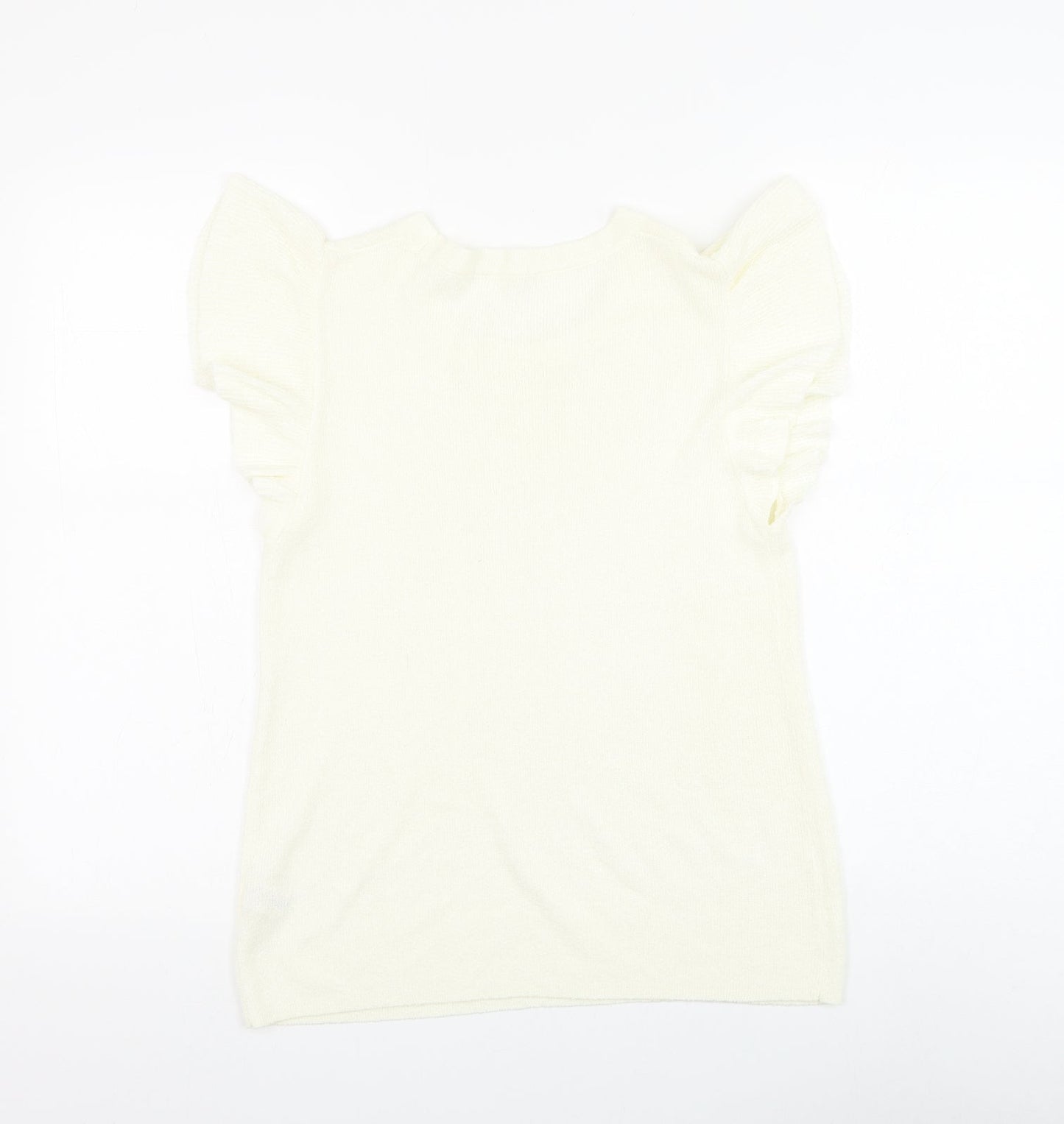 TU Womens Ivory Round Neck Acrylic Pullover Jumper Size 12