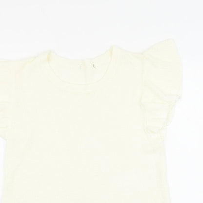 TU Womens Ivory Round Neck Acrylic Pullover Jumper Size 12