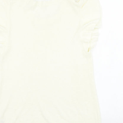 TU Womens Ivory Round Neck Acrylic Pullover Jumper Size 12