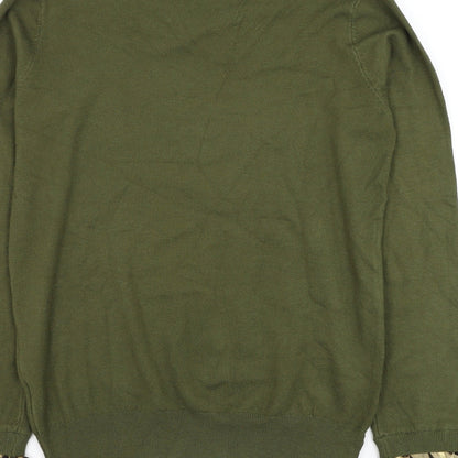 Laetita Mem Womens Green Round Neck Viscose Pullover Jumper Size S