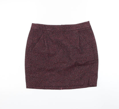 Great Plains Womens Purple Cotton Mini Skirt Size 8 Zip