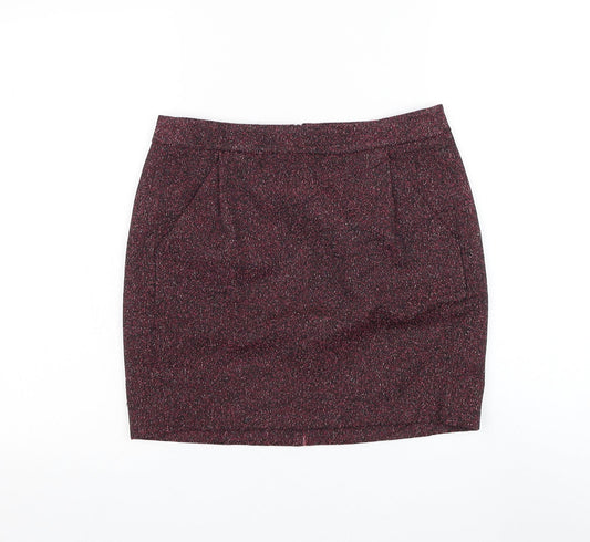 Great Plains Womens Purple Cotton Mini Skirt Size 8 Zip