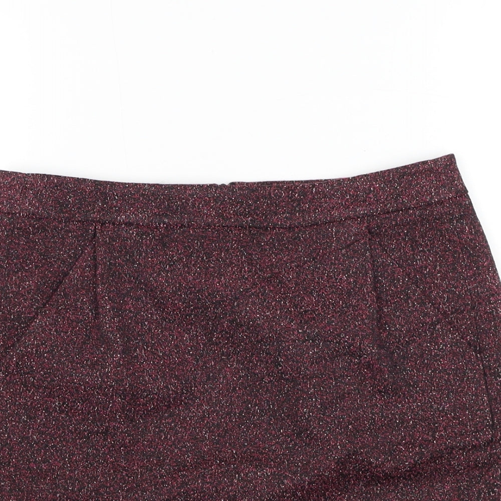 Great Plains Womens Purple Cotton Mini Skirt Size 8 Zip