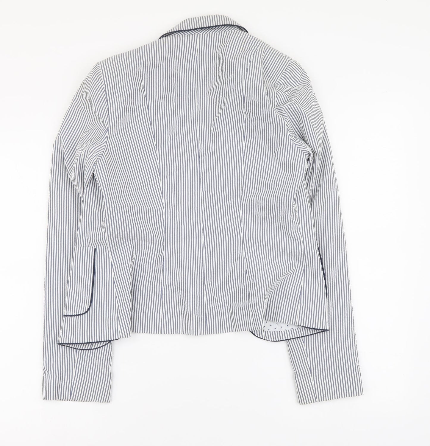 Atmosphere Womens Blue Striped Polyester Jacket Blazer Size 8
