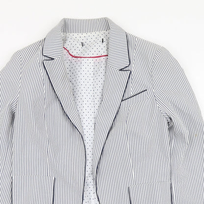 Atmosphere Womens Blue Striped Polyester Jacket Blazer Size 8