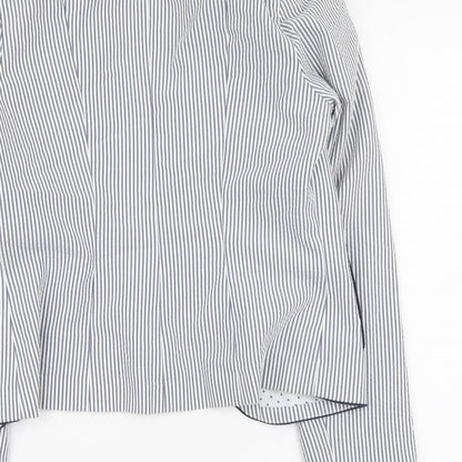 Atmosphere Womens Blue Striped Polyester Jacket Blazer Size 8
