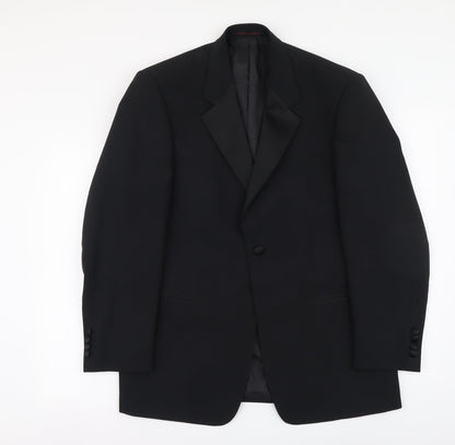 1860 Menswear Mens Black Polyester Jacket Suit Jacket Size M