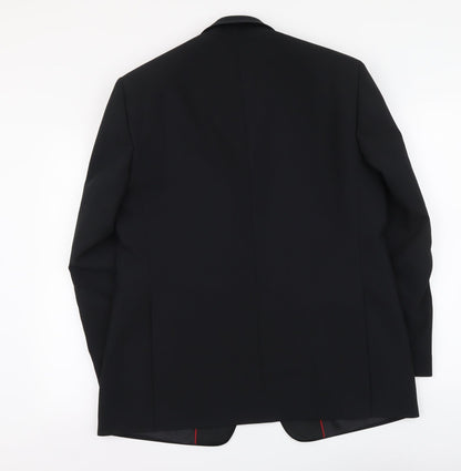 1860 Menswear Mens Black Polyester Jacket Suit Jacket Size M