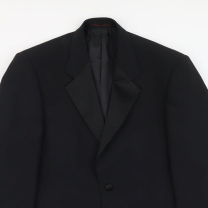 1860 Menswear Mens Black Polyester Jacket Suit Jacket Size M