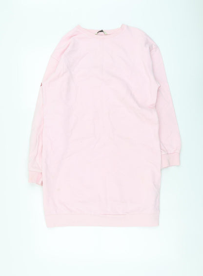 George Girls Pink Cotton Tunic Sweatshirt Size 12-13 Years Pullover