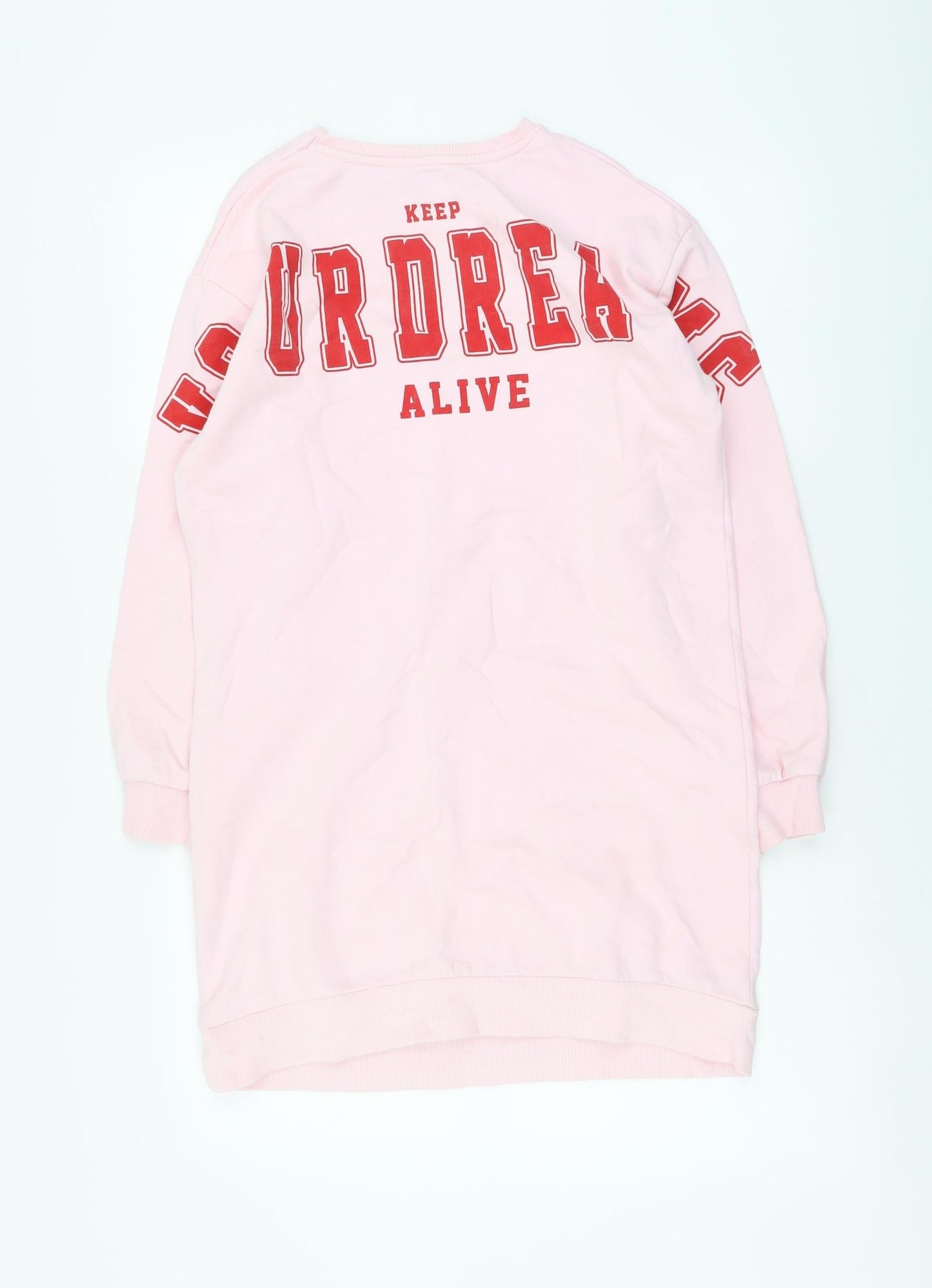 George Girls Pink Cotton Tunic Sweatshirt Size 12-13 Years Pullover