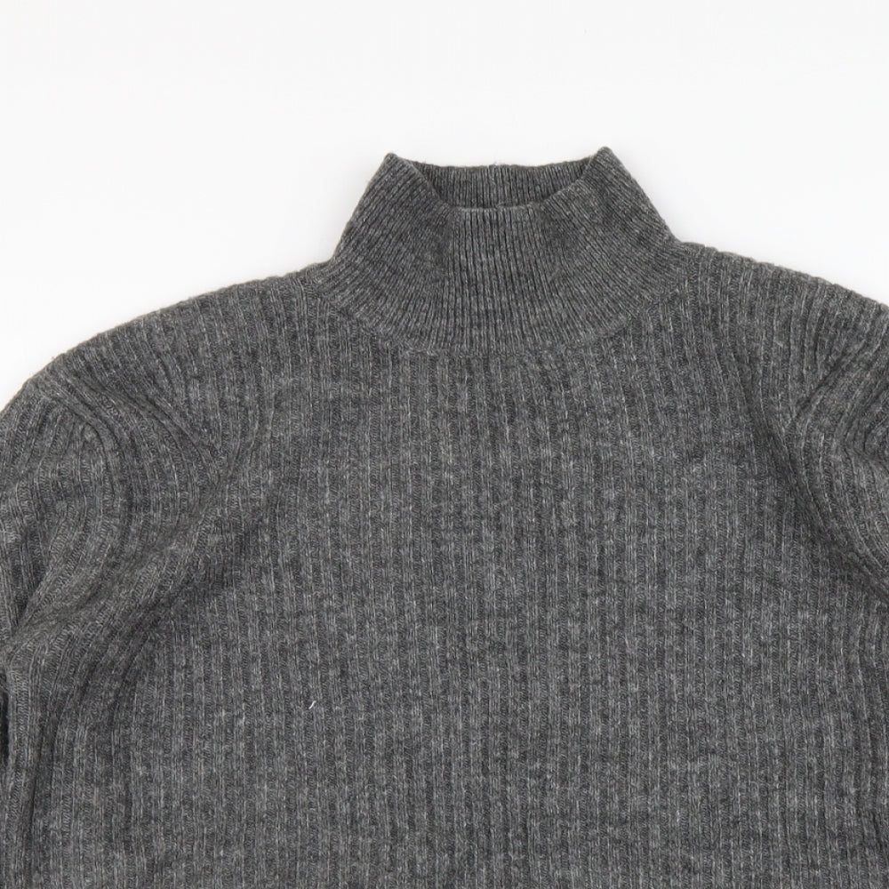 F&F Womens Grey High Neck Acrylic Pullover Jumper Size 6
