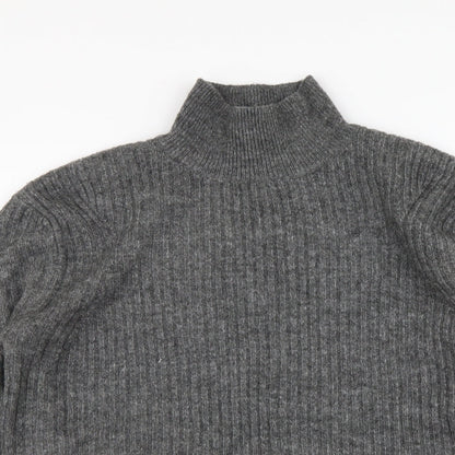 F&F Womens Grey High Neck Acrylic Pullover Jumper Size 6