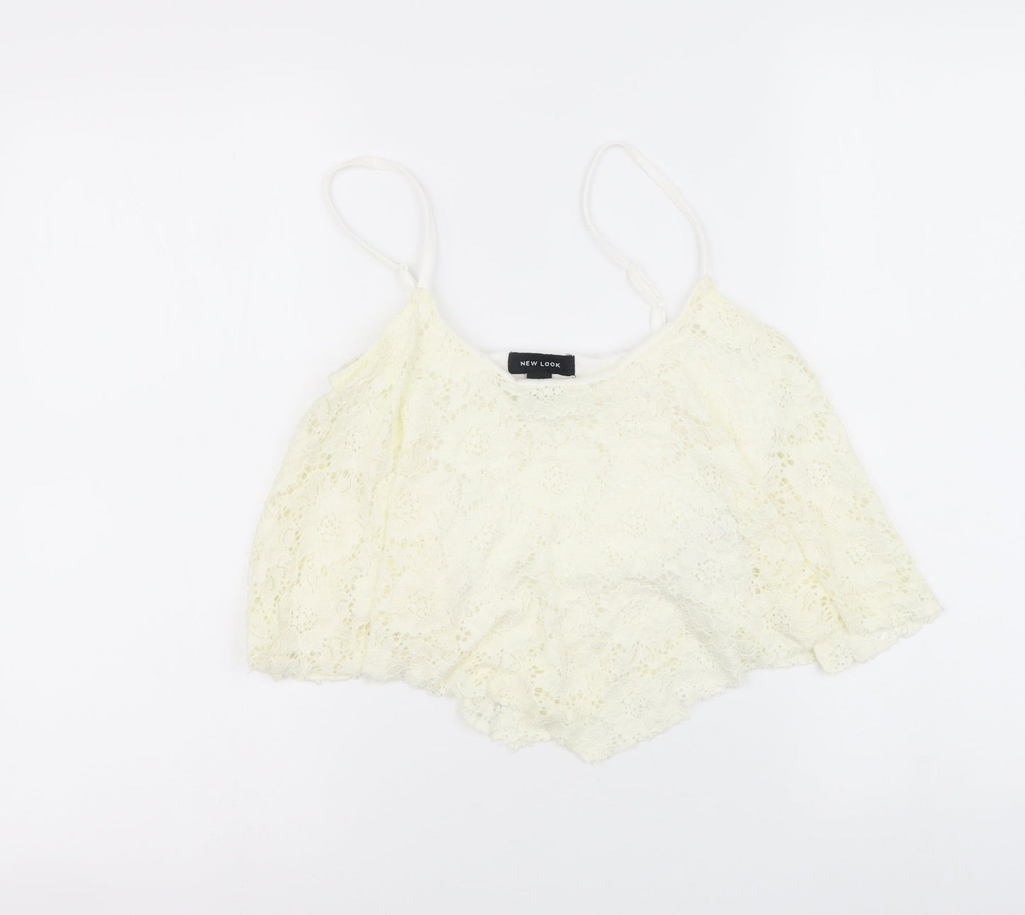 Womens UK Size 10 New Look Ivory Cropped Tank