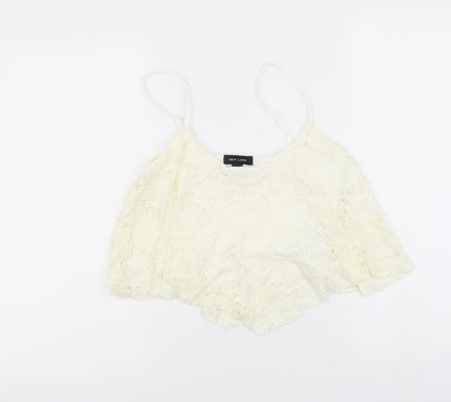 Womens UK Size 10 New Look Ivory Cropped Tank