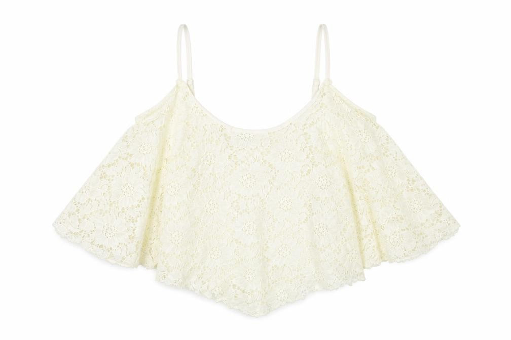 Womens UK Size 10 New Look Ivory Cropped Tank