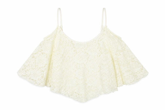 Womens UK Size 10 New Look Ivory Cropped Tank