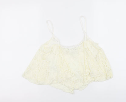 Womens UK Size 10 New Look Ivory Cropped Tank