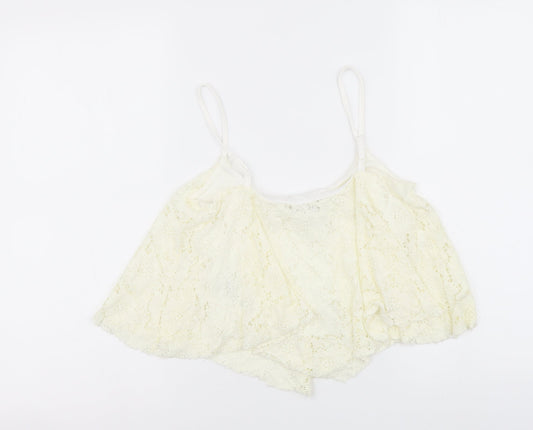 Womens UK Size 10 New Look Ivory Cropped Tank