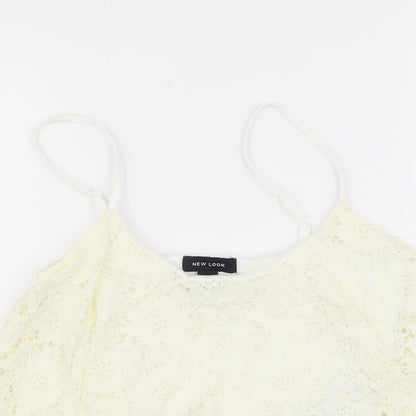 Womens UK Size 10 New Look Ivory Cropped Tank