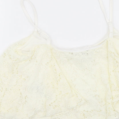 Womens UK Size 10 New Look Ivory Cropped Tank