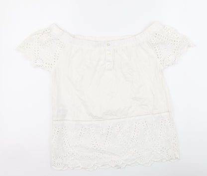 Womens UK Size 8 NEXT White Basic Blouse