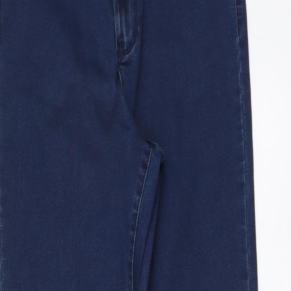 Denim & Co. Womens Blue Cotton Skinny Jeans Size 14 L27 in Regular Button