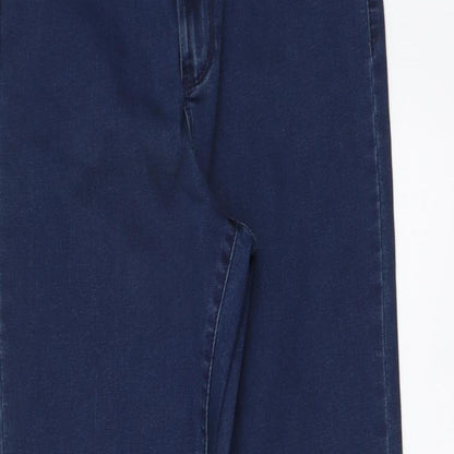 Denim & Co. Womens Blue Cotton Skinny Jeans Size 14 L27 in Regular Button