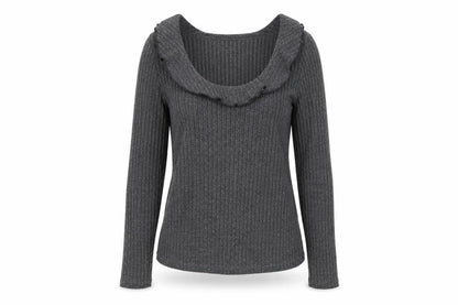 SheIn Womens Grey Polyester Basic Blouse Size S Round Neck