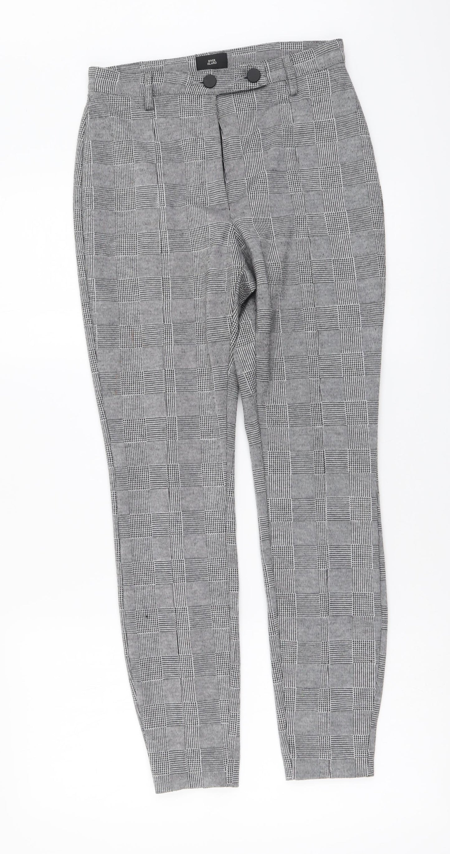 Womens UK Size 8 River Island Regular Fit Chino Grey Trousers