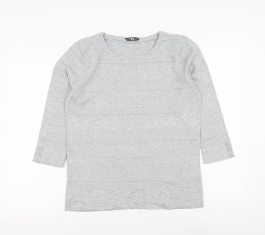 BHS Womens Grey Round Neck Viscose Pullover Jumper Size 14