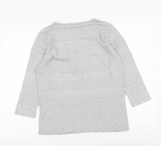 BHS Womens Grey Round Neck Viscose Pullover Jumper Size 14