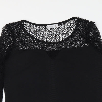 Womens UK Size L Fransa Black Basic Blouse