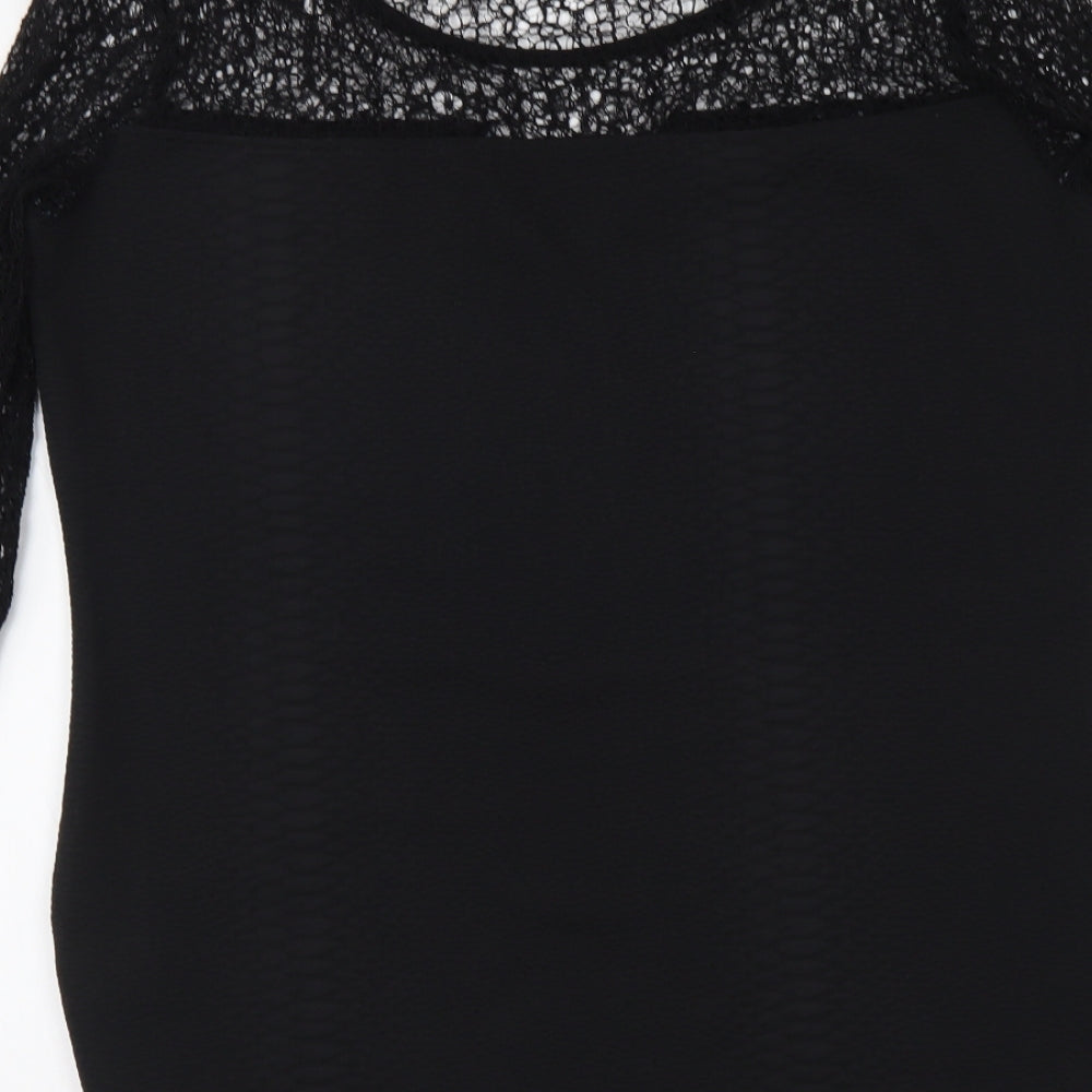 Womens UK Size L Fransa Black Basic Blouse