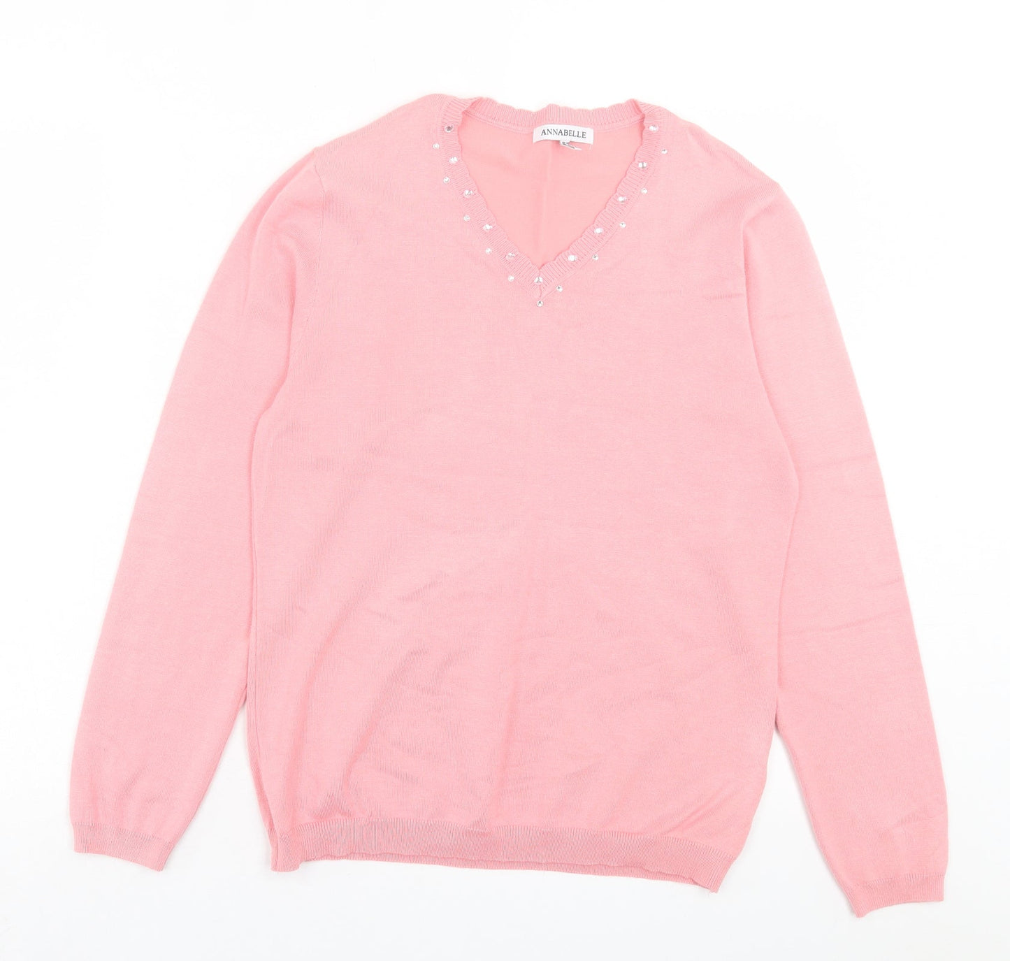 Womens UK Size M Annabelle Pink Pullover Jumper