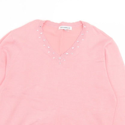 Womens UK Size M Annabelle Pink Pullover Jumper