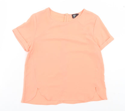 Womens UK Size 12 Poppy Lux Pink Basic T-Shirt