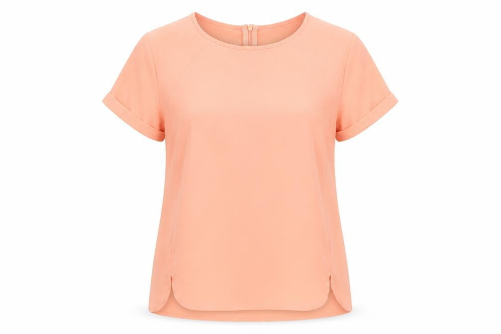 Womens UK Size 12 Poppy Lux Pink Basic T-Shirt
