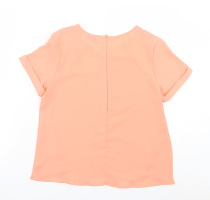 Womens UK Size 12 Poppy Lux Pink Basic T-Shirt
