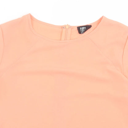Womens UK Size 12 Poppy Lux Pink Basic T-Shirt